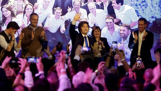 Javier Milei en el festejo libertario en la ciudad de Buenos Aires Javier Milei en el festejo libertario en la ciudad de Buenos Aires