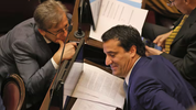 Eduardo Vischi y Maximiliano Abad, senadores de la UCR, clave para Javier Milei.&nbsp;