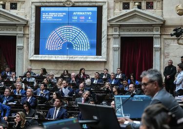 Martín Menem en la votación del proyecto de medidas energéticas, que se logró con votos negociados por Diego Santilli.&nbsp;