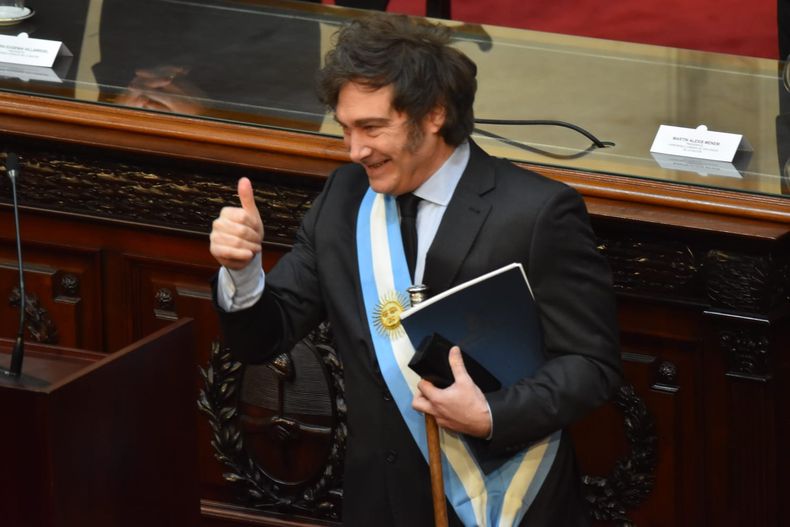 Javier Milei presenta el Presupuesto en el Congreso.