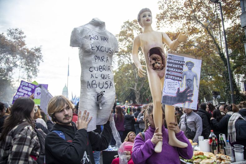 Ni una menos: marcha feminista en la Ciudad de Buenos Aires. Foto: NA.