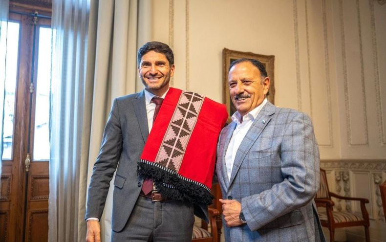Maximiliano Pullaro y Ricardo Quintela, juntos en Rosario.