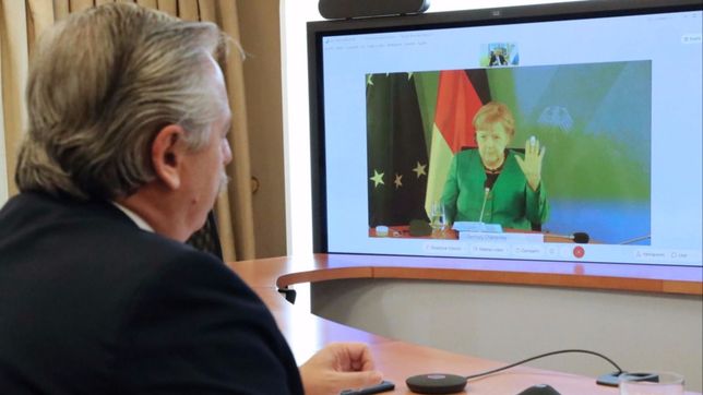 fernandez sumo el apoyo de merkel para renegociar la deuda