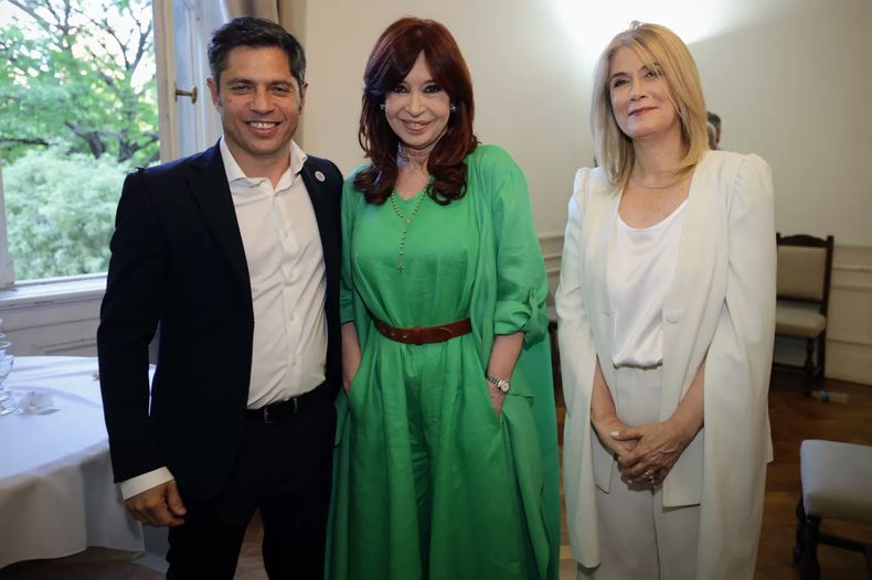 CFK durante la asunción de Kicillof y Magario en La Plata. 