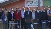 Gobernadores y ministro. Maximiliano Pullaro, Rogelio Frigerio y Martín Llaryora junto a Guillermo Francos, en el corte de cintas de Expoagro 2024. Gobernadores y ministro. Maximiliano Pullaro, Rogelio Frigerio y Martín Llaryora junto a Guillermo Francos, en el corte de cintas de Expoagro 2024.
