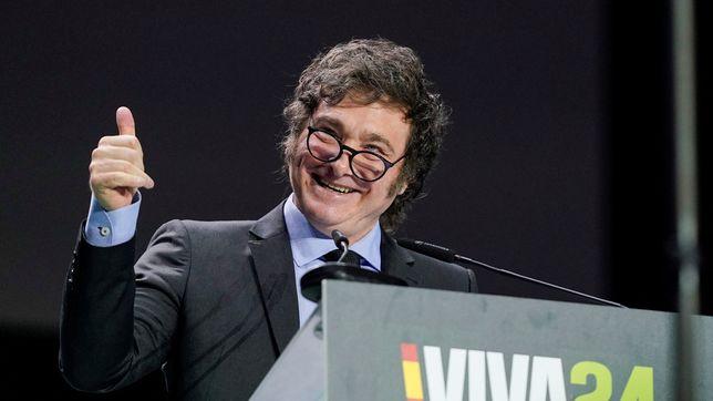 Javier Milei en la cumbre de Vox