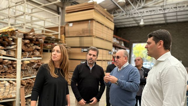 María Eugenia Vidal y Cristian Ritondo, en Ezeiza.