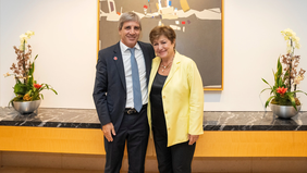 Toto Caputo con la titular del FMI, Kristalina Georgieva.