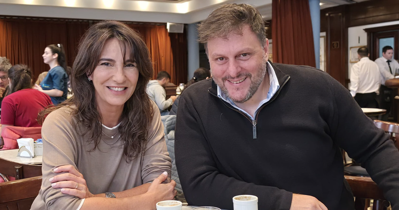 Natalia de la Sota con Leandro Santoro