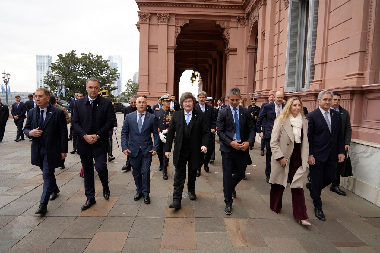 Javier Milei rumbo al tedeum 2026.