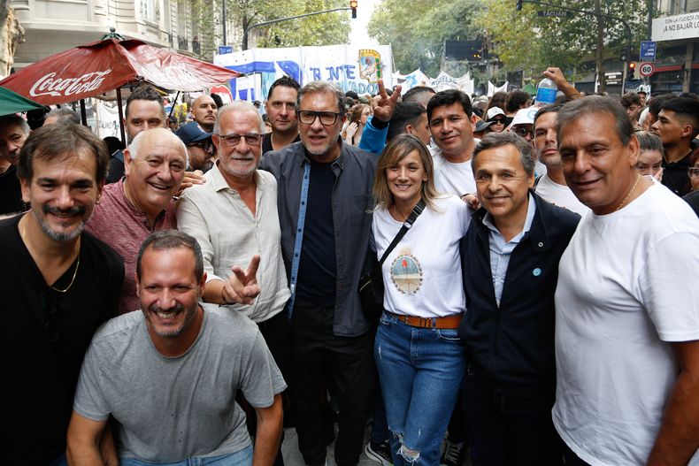 Malena Galmarini y la columna del Frente Renovador.&nbsp;&nbsp;(Foto: Victoria Gesualdi)