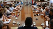 Rogelio Frigerio junto a sus funcionarios con el sindicalismo de Entre Ríos en el comienzo del debate previsional.