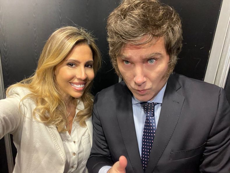 Romina Diez y Javier Milei