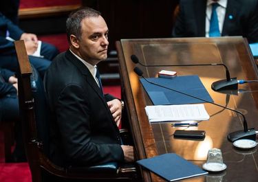 Manuel Adorni, durante su exposición en Diputados.&nbsp;