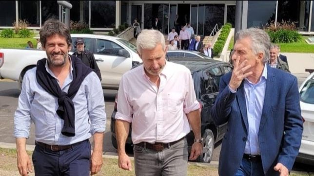 Eduardo Caminal con Rogelio Frigerio y Mauricio Macri, en Entre Ríos.
