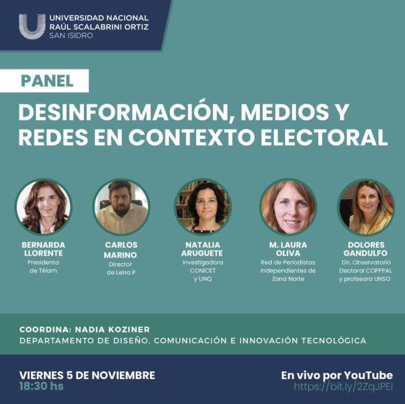 Universidad Nacional Scalabrini Ortiz panel Desinformación, medios y redes en contexto electoral Universidad Nacional Scalabrini Ortiz