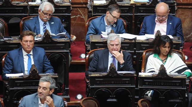 Ignacio García Aresca, Carlos Gutiérrez y Natalia De la Sota en la Cámara de Diputados.