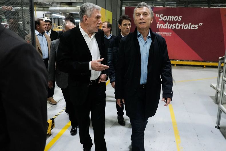 Rubén Cherñajovsky, del Círculo Rojo, con Mauricio Macri