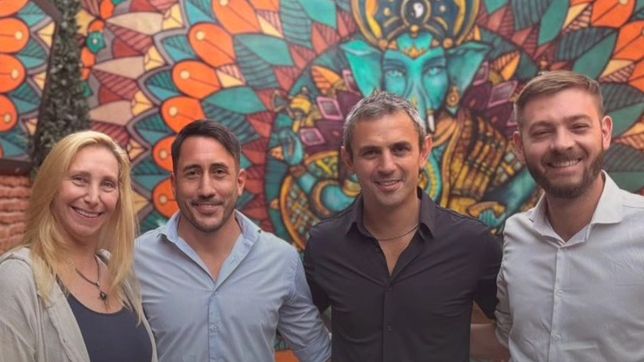 Karina Milei y Martín Menem junto a los representantes del Partido Libertario en La Pampa, Nicolás Boschi y Luciano Ortiz: ¿saltarán a la cancha electoral?