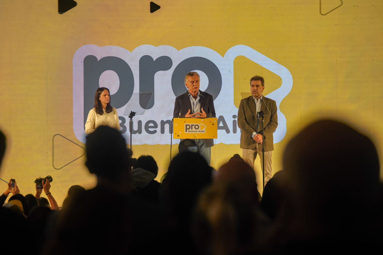 Soledad Martínez, Macri y Cristian Ritondo, los oradores del acto.&nbsp;