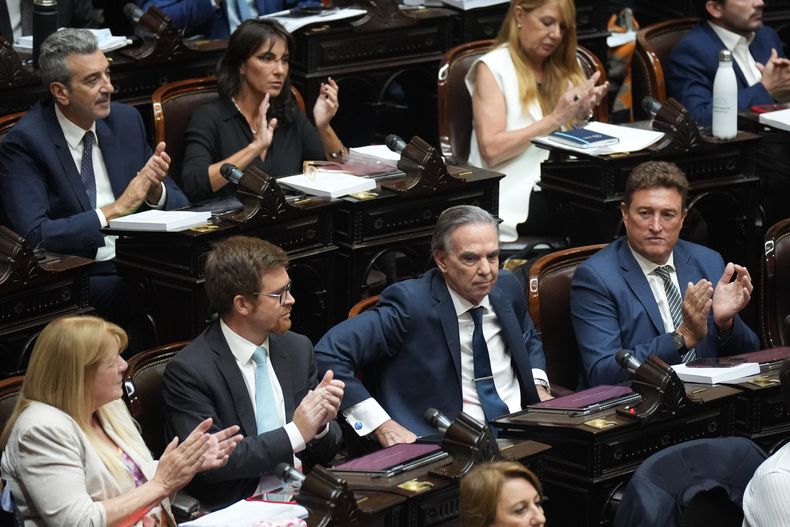El bloque Hacemos Coalición Federal, durante el debate de la ley ómnibus.&nbsp;