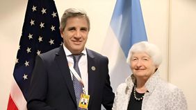 Toto Caputo y la secretaria del Tesoro de los Estados Unidos, Janet Yellen