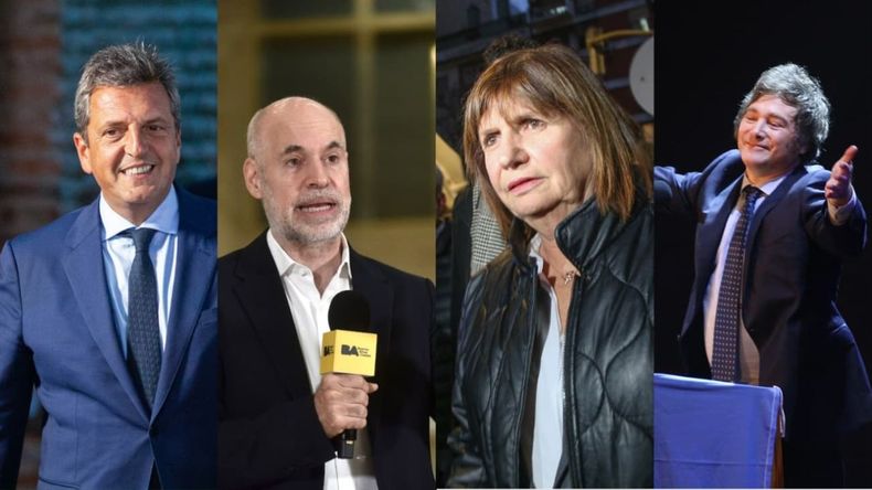 ¡No va más! Sergio Massa, Patricia Bullrich, Larreta y Javier Milei, en ...