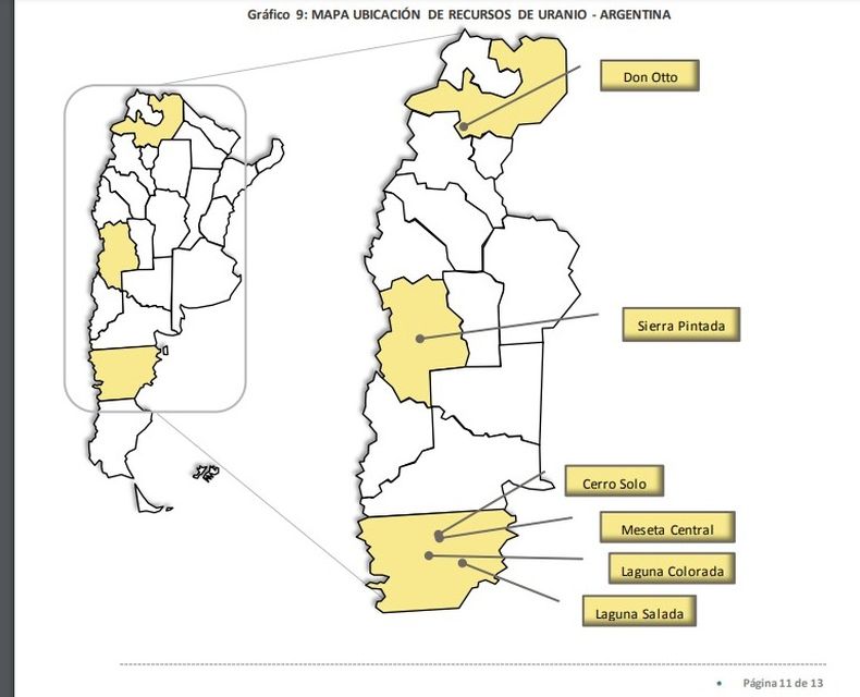 Reservas de uranio en Argentina