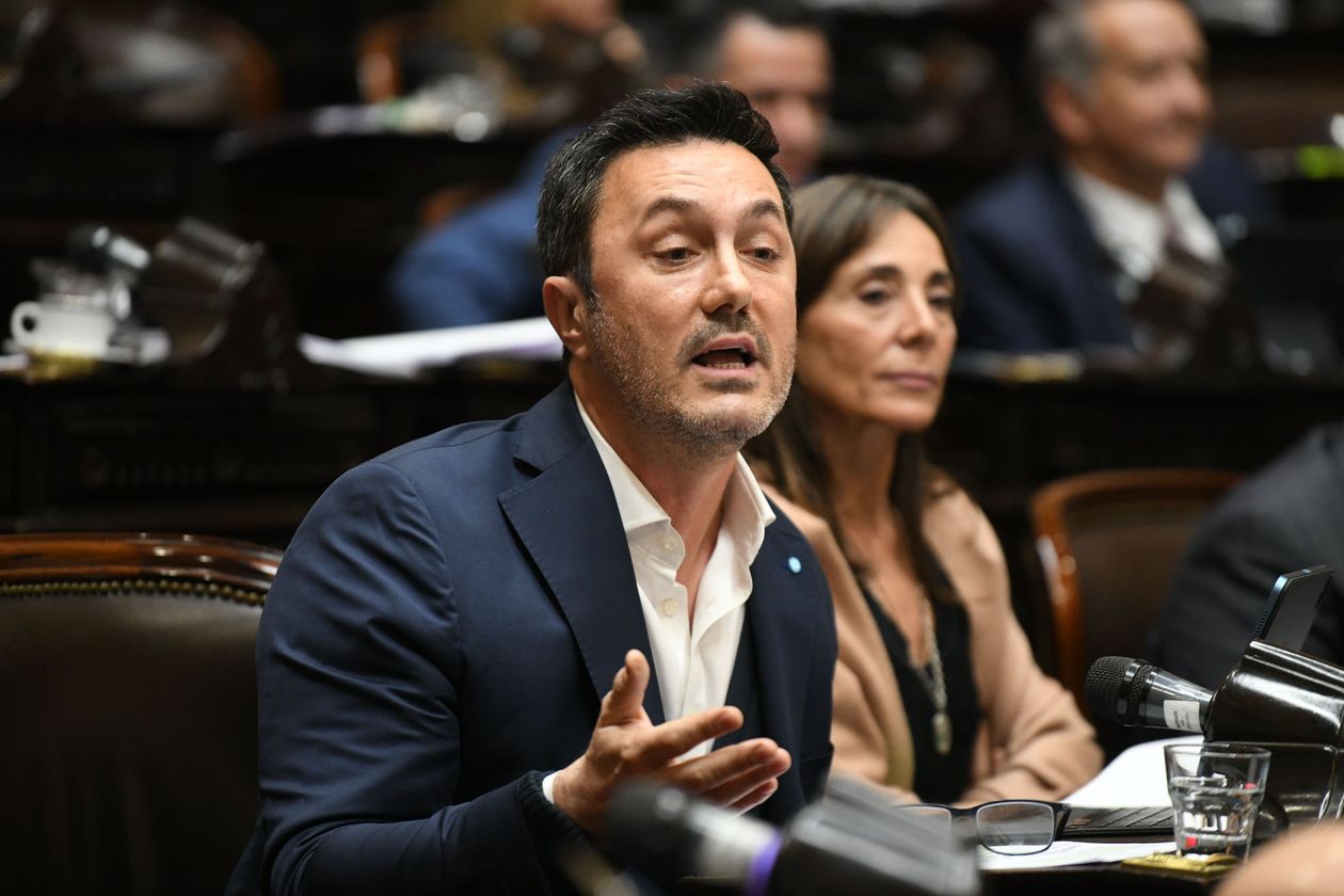 Luis Petri, diputado de La Libertad Avanza, durante la votación del Súper-RIGI.