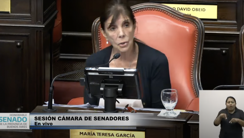 Teresa García, jefa del bloque de Unión por la Patria.