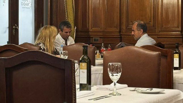 Karina Milei y Martín y Lule Menem, en el Senado.