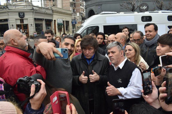 Javier Milei en San Nicolás, en 2023.&nbsp;