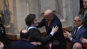 Javier Milei y Federico Sturzenegger en el Congreso.