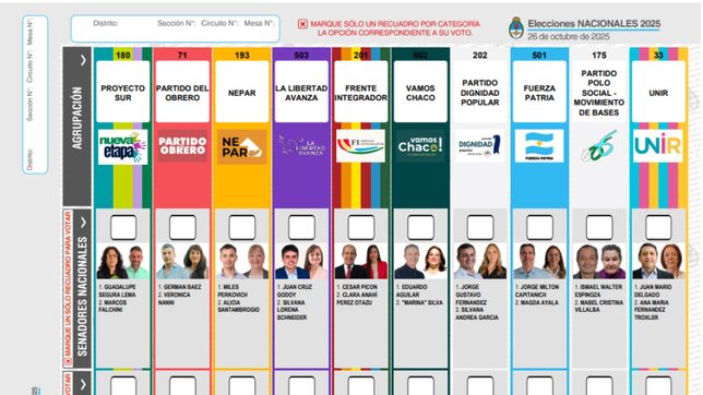 Son diez las listas que aparecerán en la Boleta Única de Papel (BUP) en Chaco.