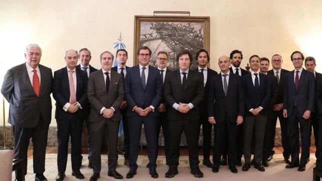 Javier Milei, junto a empresarios españoles con inversiones en Argentina.