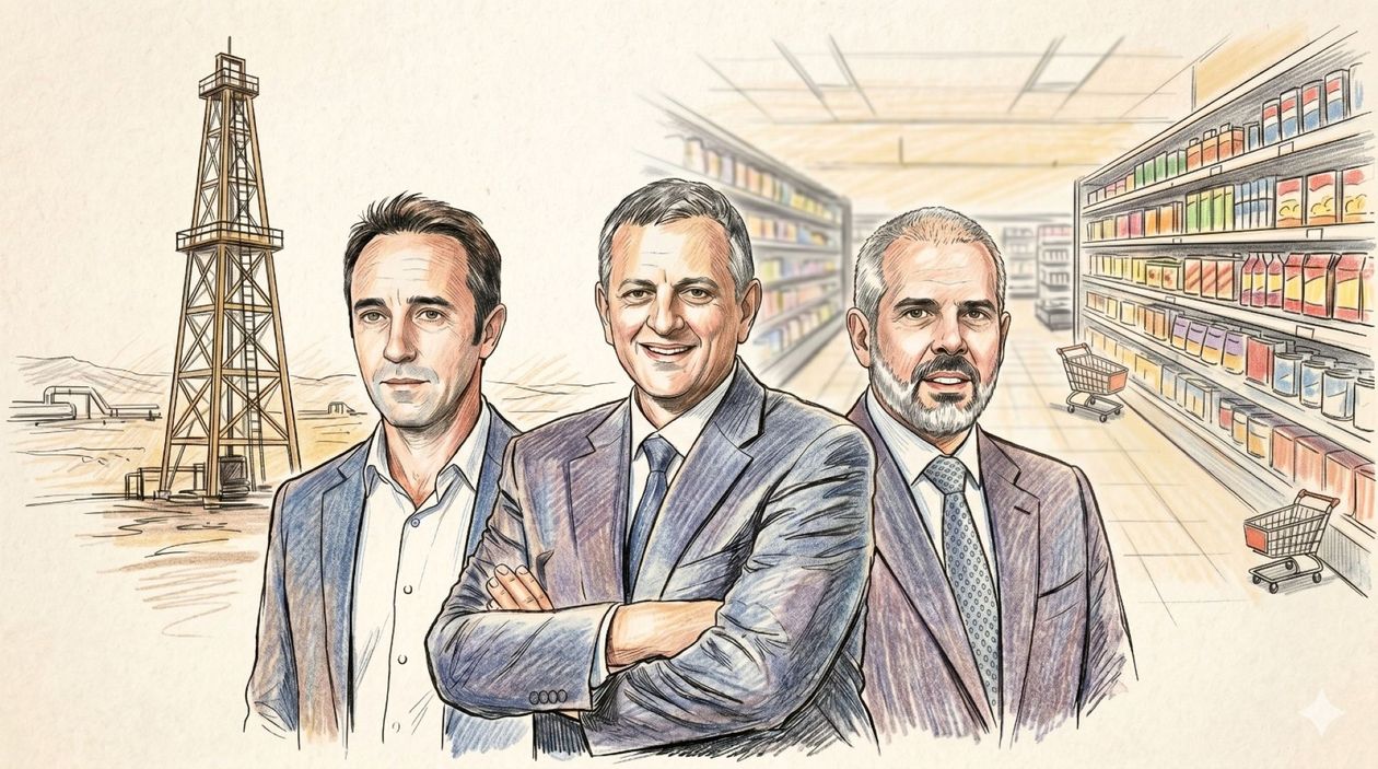 Marcos Galperín (Mercado Libre) y Horacio Marín (YPF) ganan con Toto Caputo. Luis Pérez Companc (Molinos) ajusta para no perder.