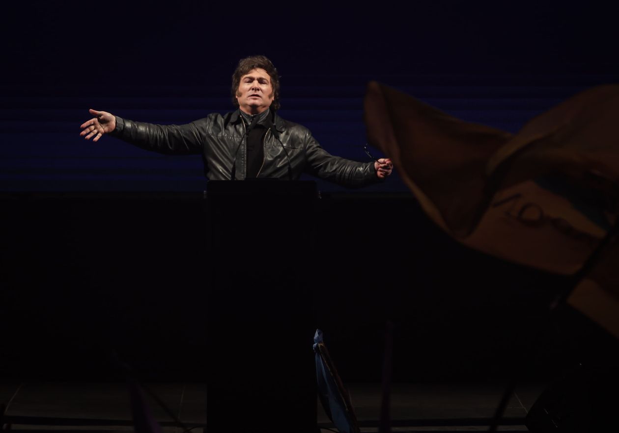 Javier Milei en Parque Lezama.