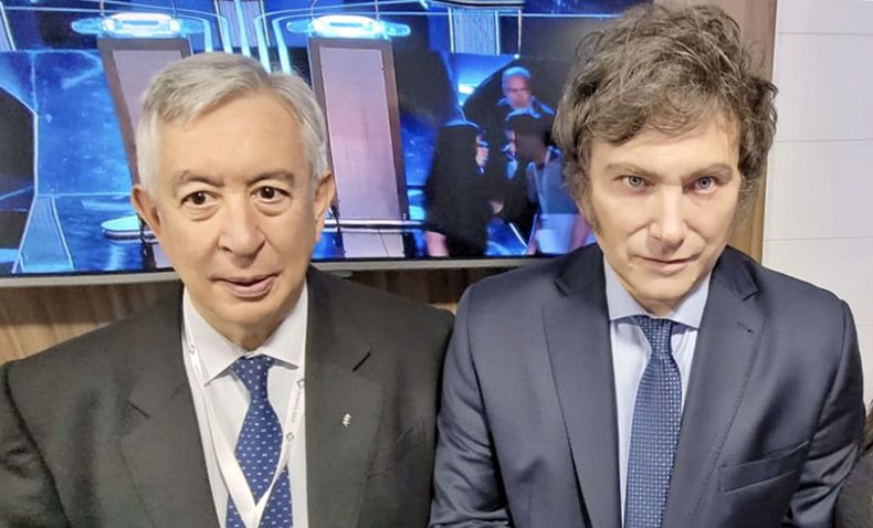 Gustavo Morón y Javier Milei.