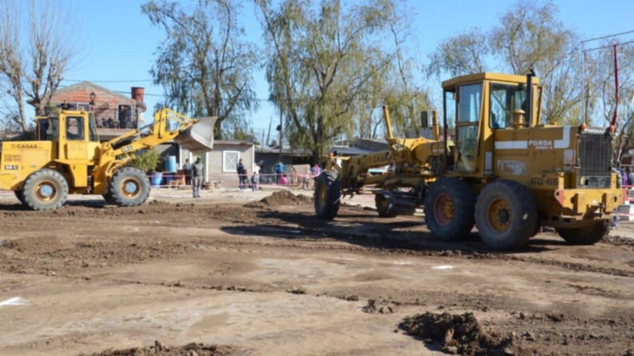 San Martín: avanzan con la construcción de un playón polideportivo