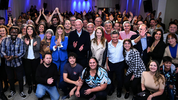 Bonfatti en la presentación de sus listas junto con la de Susana Rueda para el Concejo Municipal y Miguel Cappiello a la senaduría de Rosario.