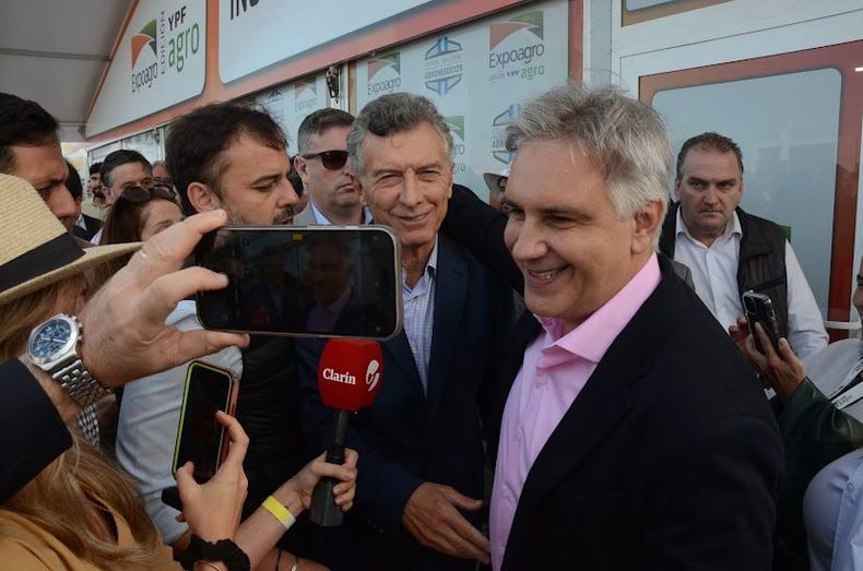 Mauricio Macri y Martín Llaryora en Expoagro 2025.