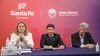 El gobernador&nbsp;Maximiliano Pullaro&nbsp;junto en conferencia de prensa con la ministra&nbsp;Silvia Ciancio&nbsp;y&nbsp;Guillermo Cleti, del LIF.