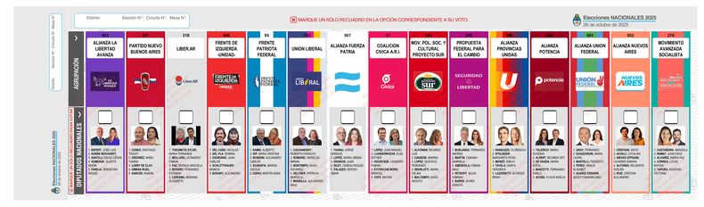 Boleta Única de Papel para la provincia de Buenos Aires con José Luis Espert como cabeza de lista de La Libertad Avanza. Boleta Única de Papel para la provincia de Buenos Aires con José Luis Espert como cabeza de lista de La Libertad Avanza.