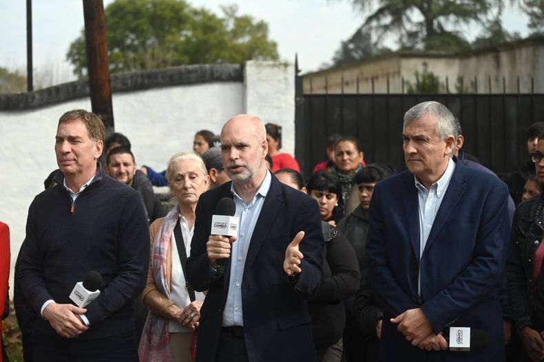 Diego Santilli, Horacio Rodríguez Larreta y Gerardo Morales en General Rodríguez. Diego Santilli, Horacio Rodríguez Larreta y Gerardo Morales en General Rodríguez.