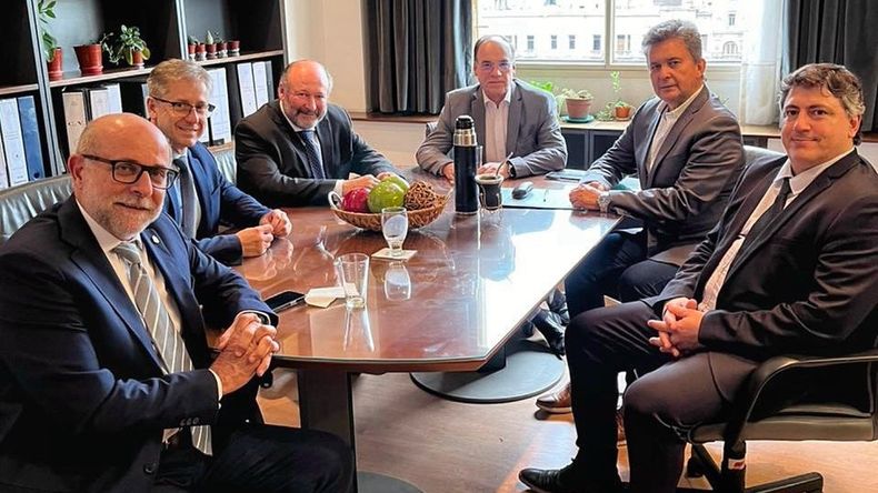 Paoltroni reunido con senadores radicales.