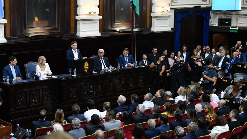 Axel Kicillof en la apertura de sesiones en la Legislatura bonaerense.