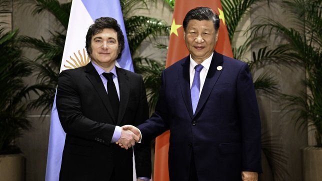 Javier Milei y su par chino, Xi Jinping.
