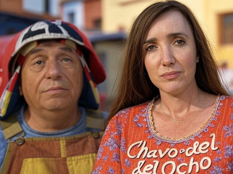Victoria Villarruel en la vecindad del Chavo (Imagen generada por IA)