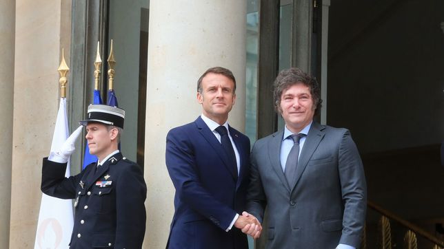 Javier Milei y Emmanuel Macron, en París.