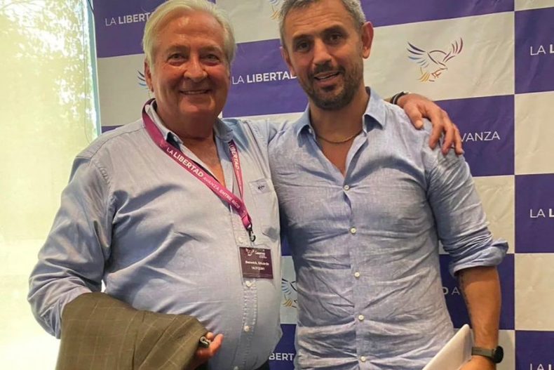 Eduardo Beswick junto a Martín Menem